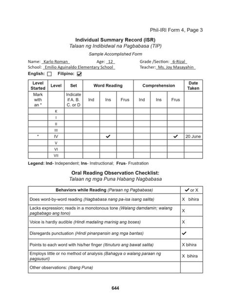 automated phil-iri scoring template|Download Updated Phil.